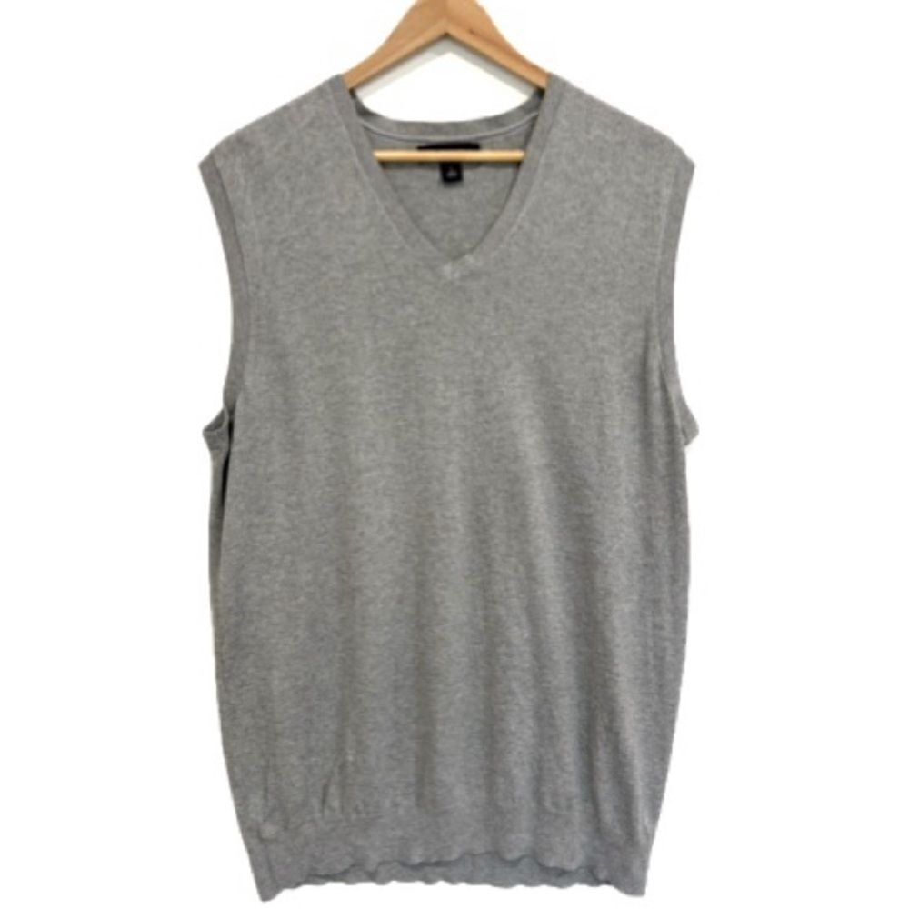 Banana Republic Mens Silk Cashmere Pullover Sweater Vest Tall Size Large Grey